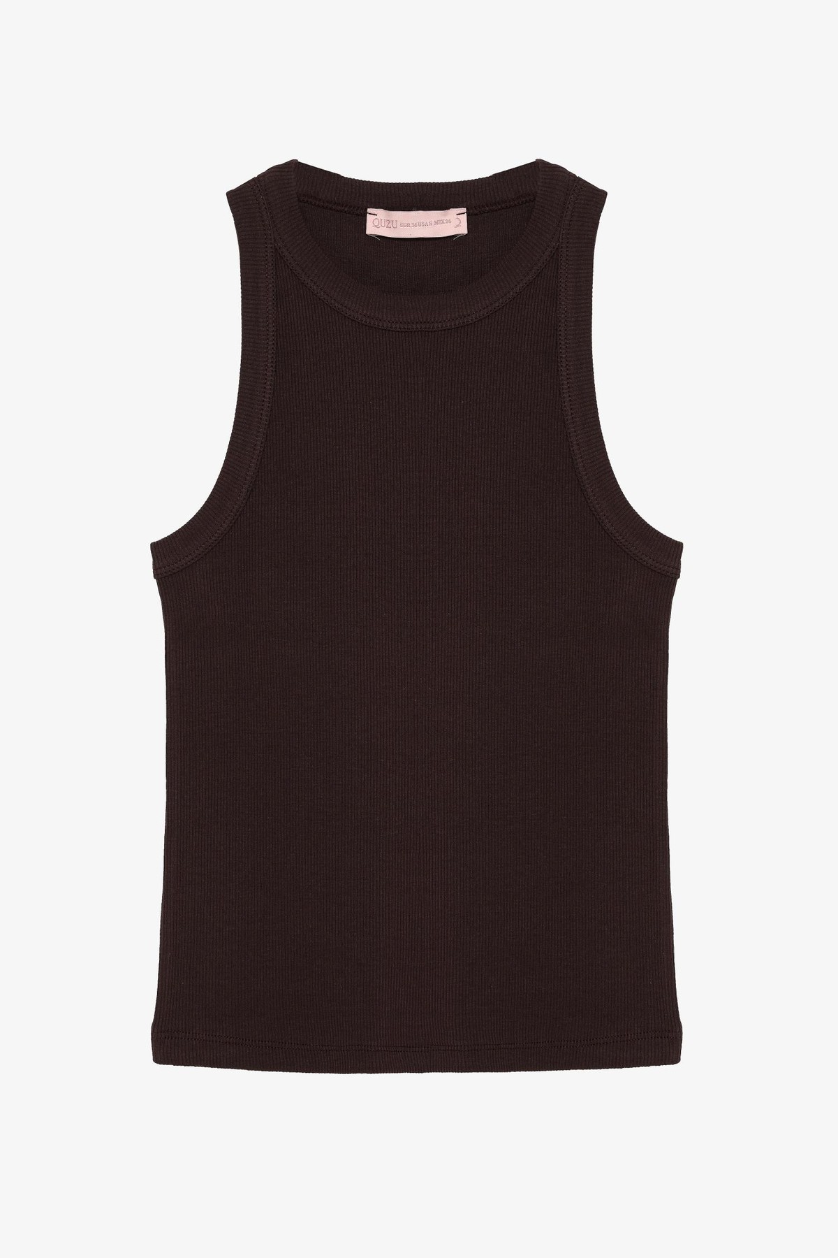 Quzu Geniş Biyeli Atlet Koyu Kahve