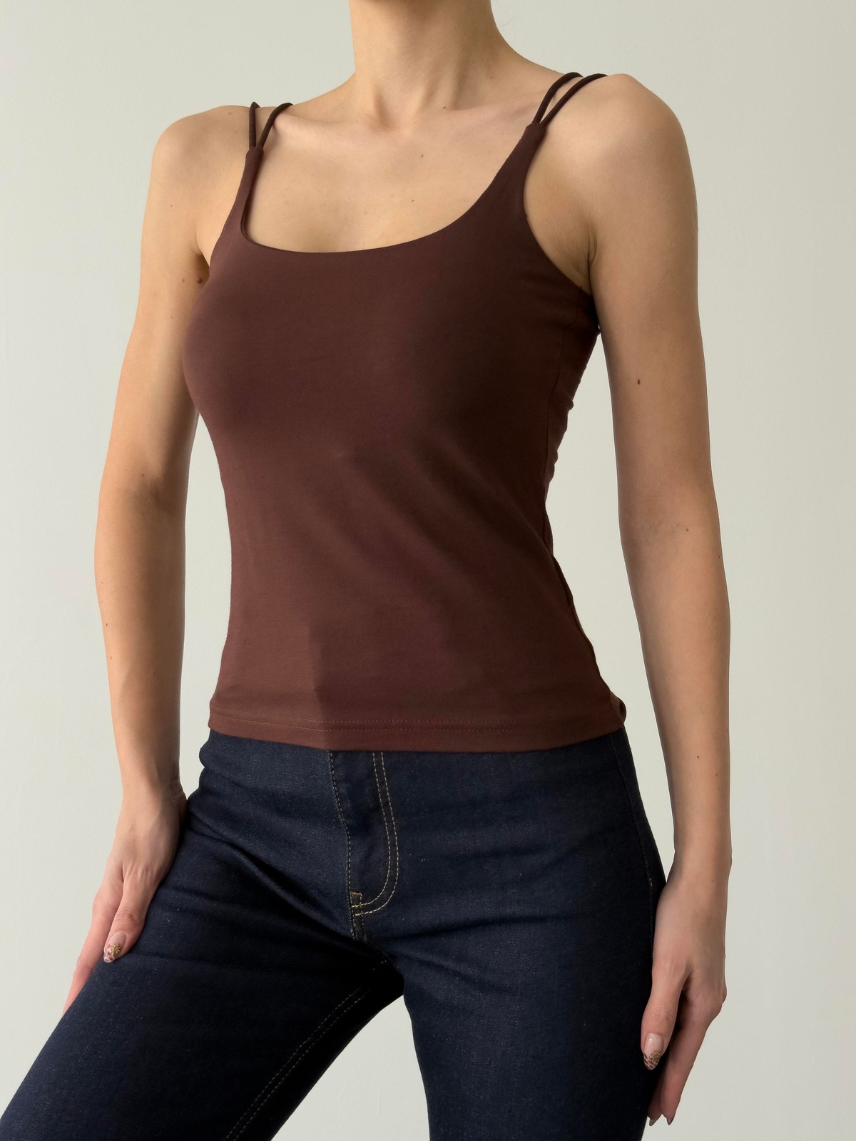 Quzu Geniş Yaka Atlet Kahve