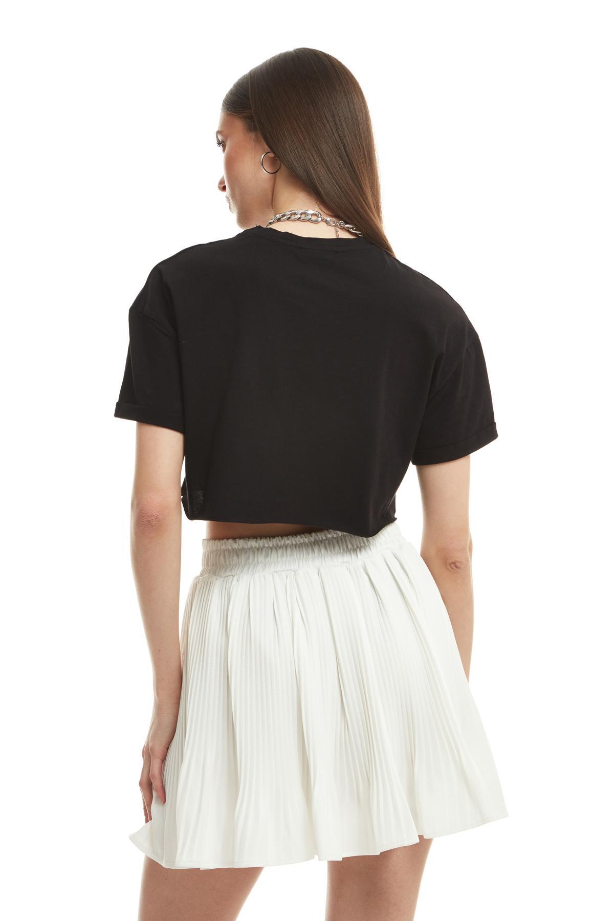 Quzu Icı Sortlu Etek Ekru