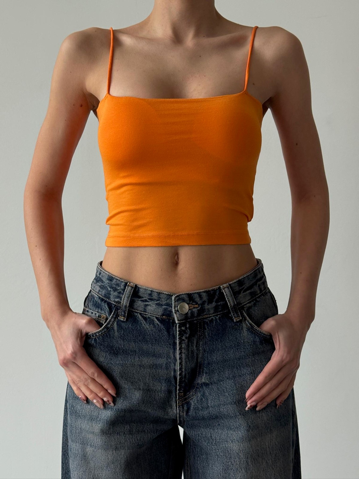 Quzu İp Askılı Örme Atlet Turuncu