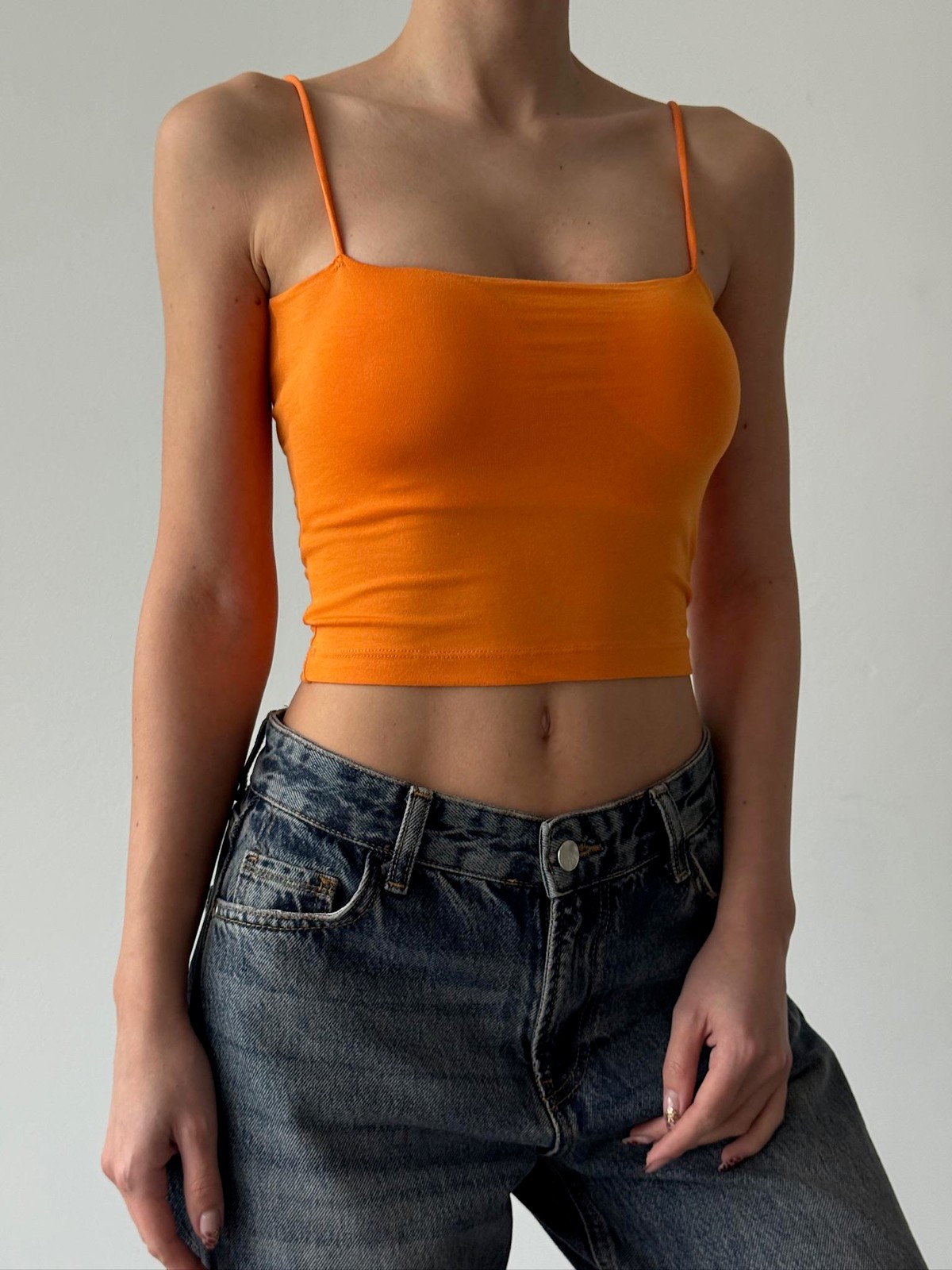 Quzu İp Askılı Örme Atlet Turuncu