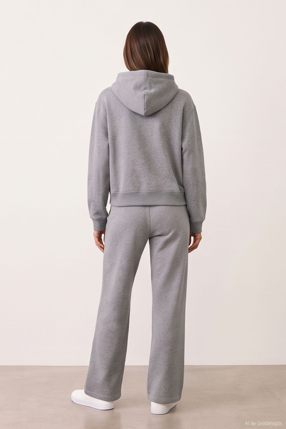 Quzu Kapüşon Detaylı Sweatshirt Gri Melanj