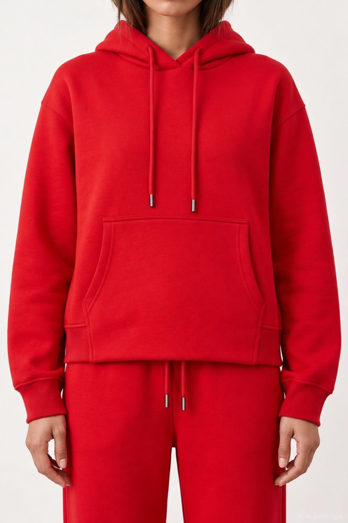 Quzu Kapüşon Detaylı Sweatshirt Kırmızı