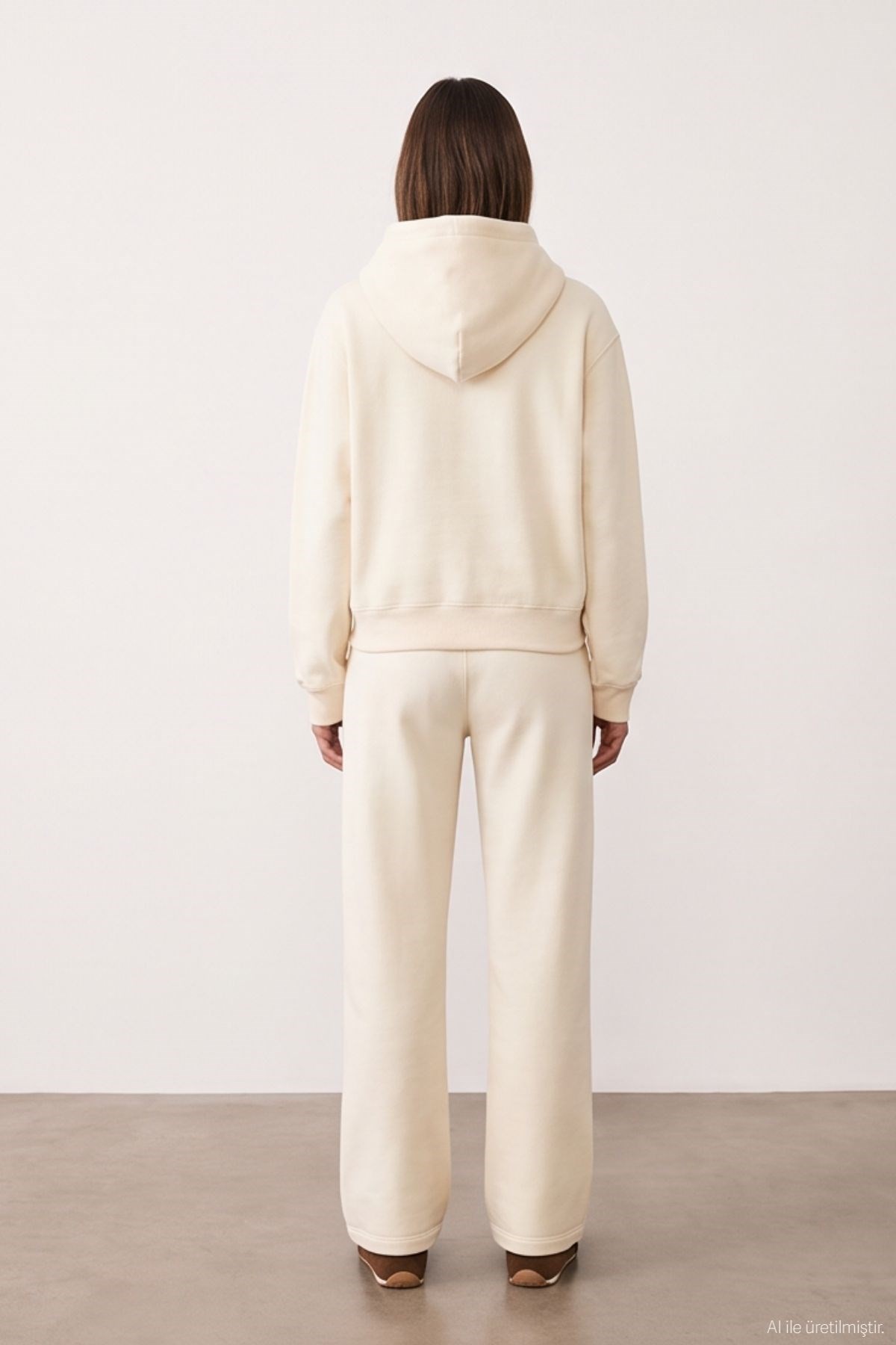 Quzu Kapüşon Detaylı Sweatshirt Krem