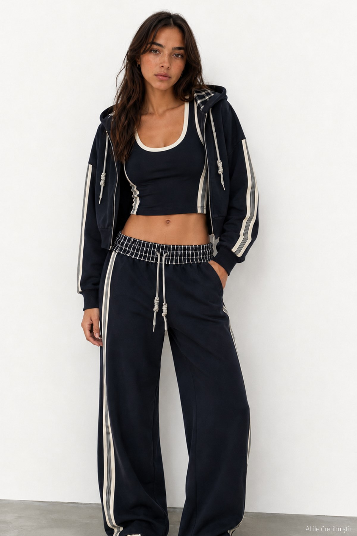 Quzu Kapüşon Detaylı Sweatshirt Lacivert