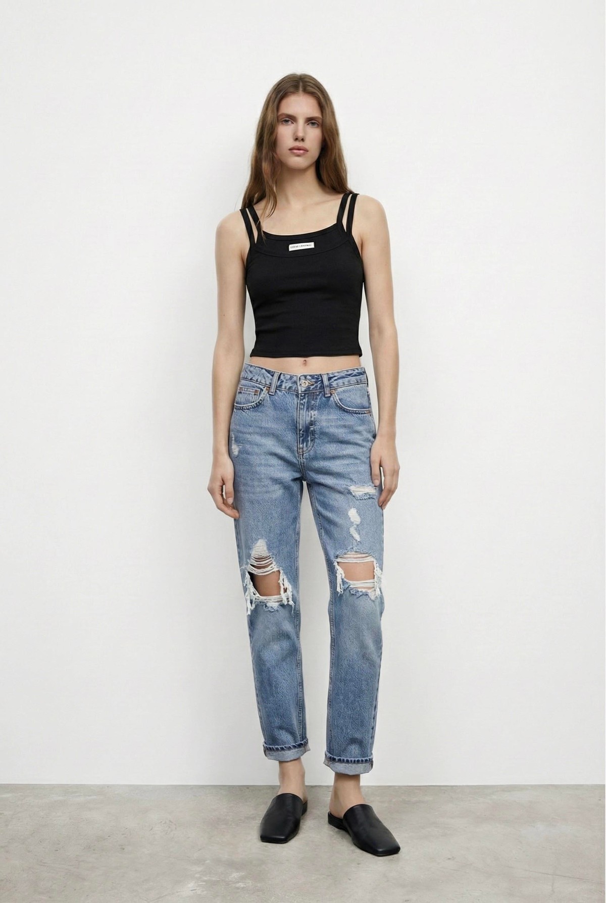 Quzu Kat Detaylı Atlet Siyah