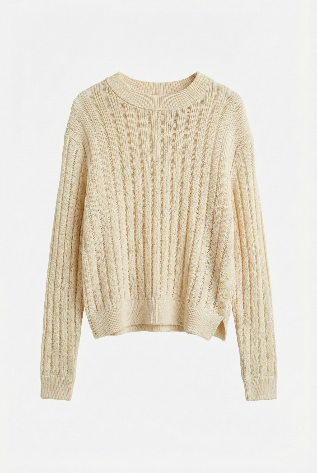 Quzu Kayık Yaka Triko Krem