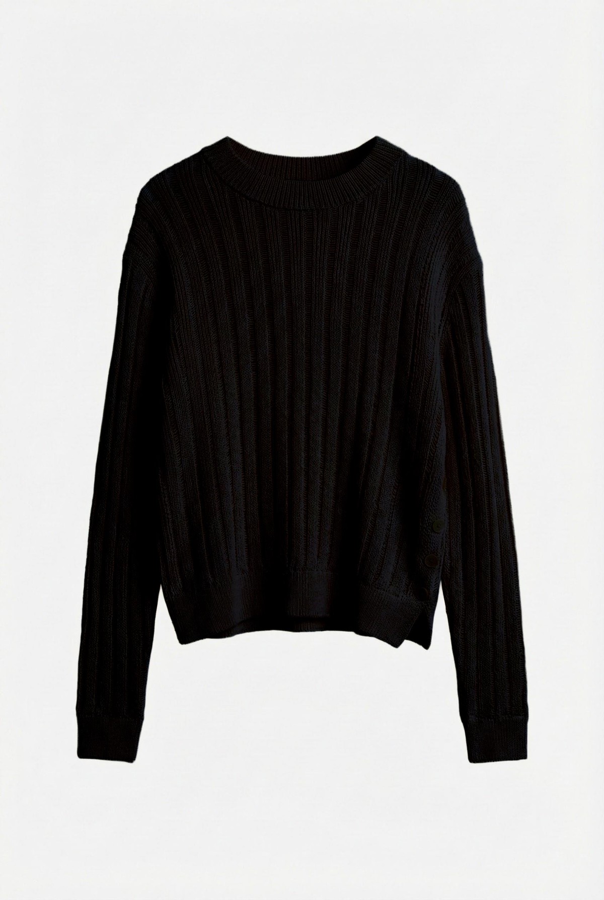 Quzu Kayık Yaka Triko Siyah