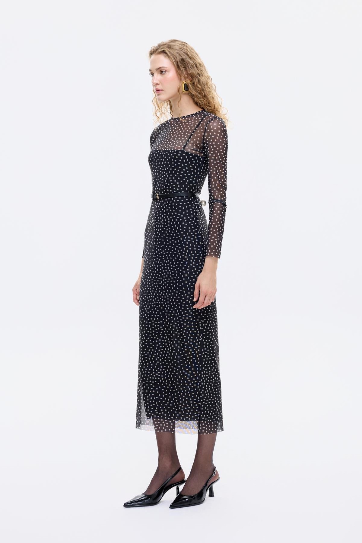 Quzu Kemer Detaylı Elbise Siyah