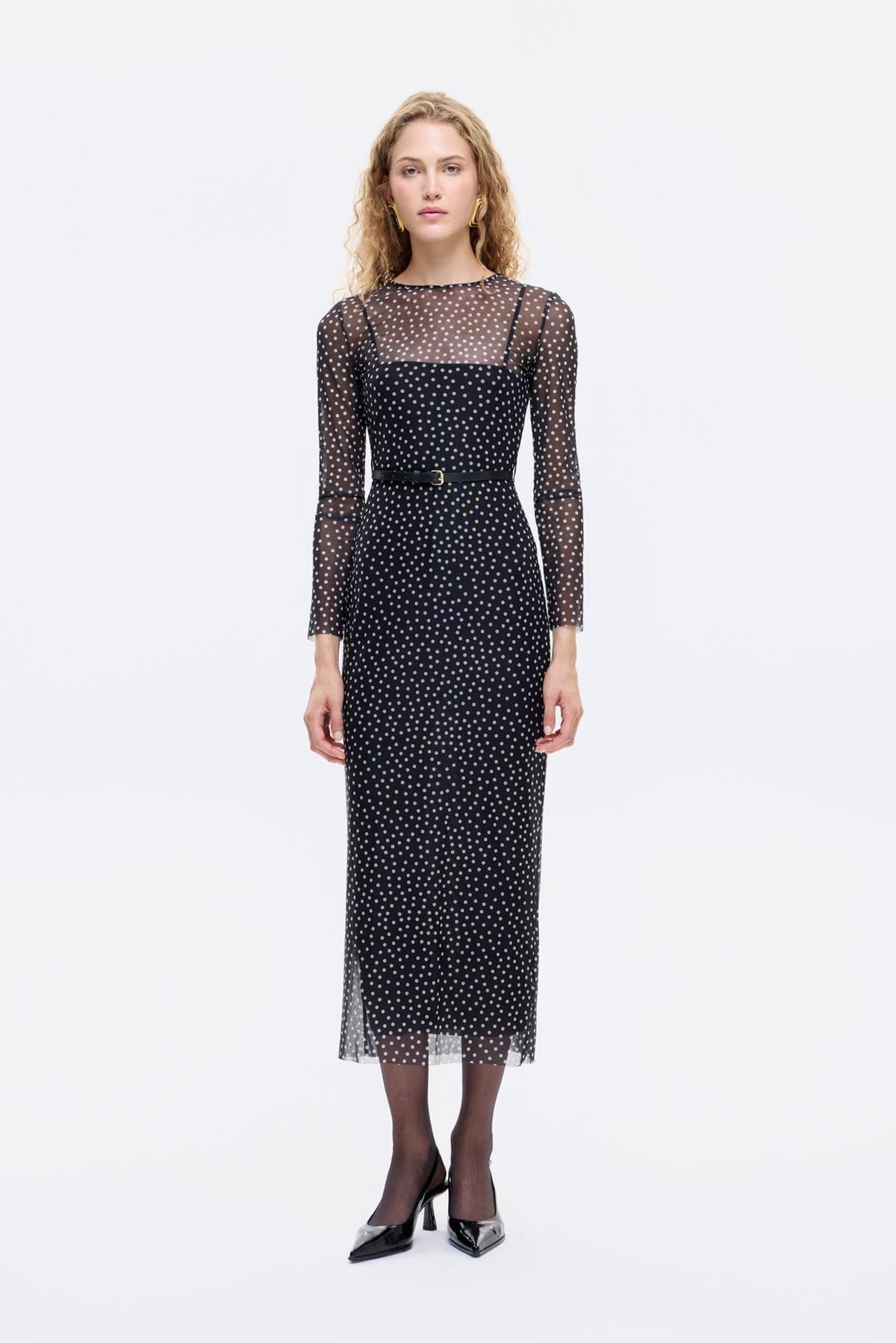 Quzu Kemer Detaylı Elbise Siyah