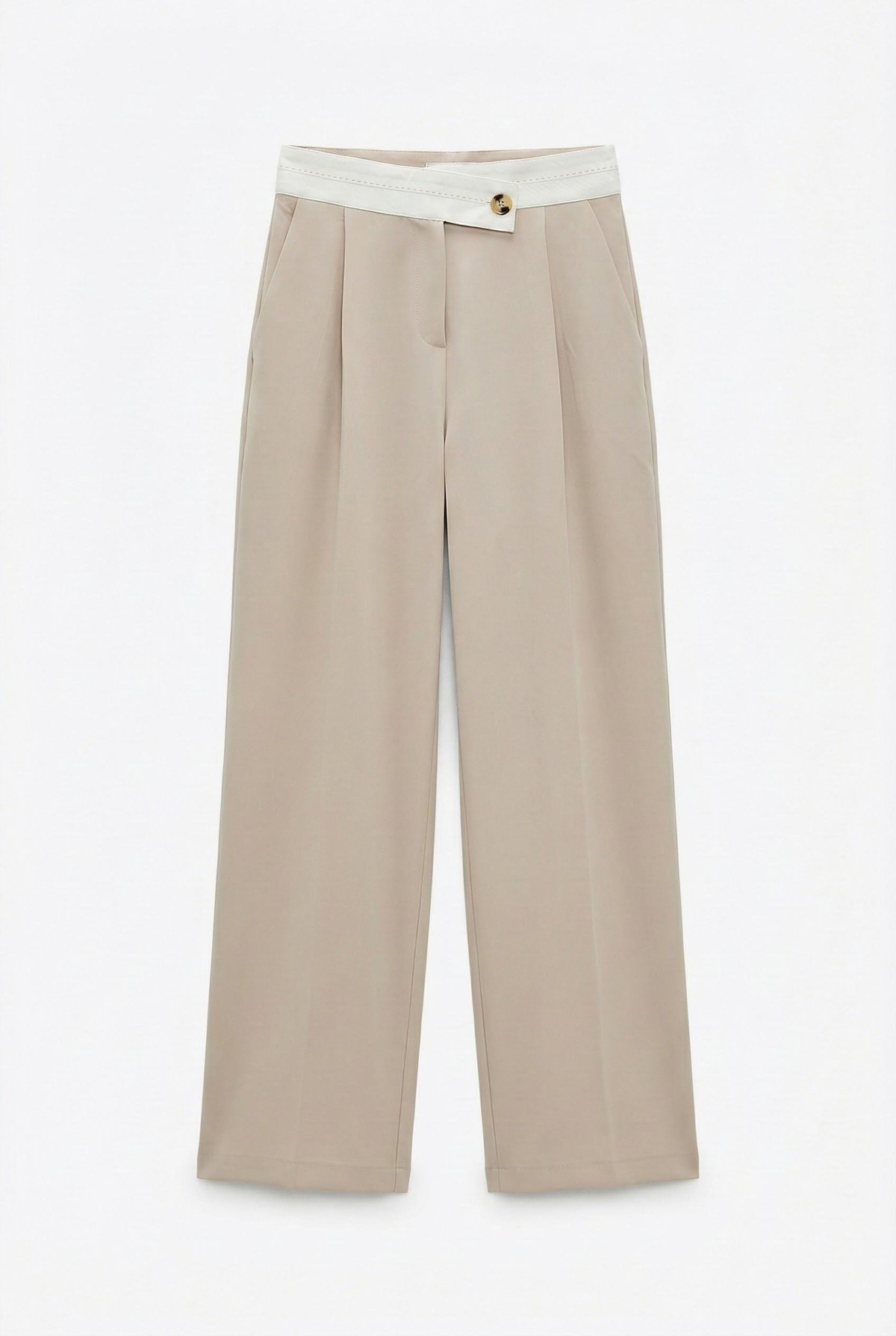 Quzu Kemerı Detaylı Pantolon Bej