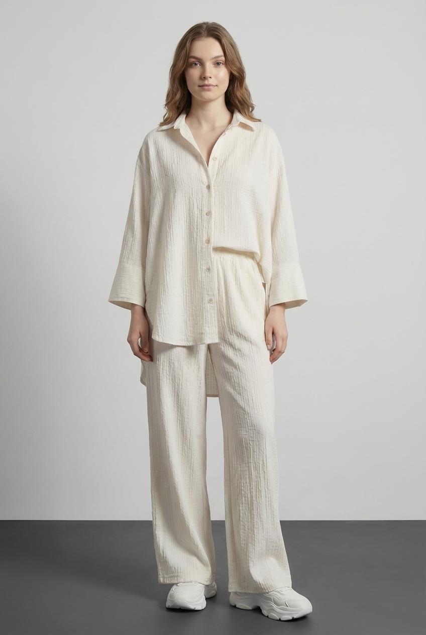 Quzu Keten Pantolon Natur