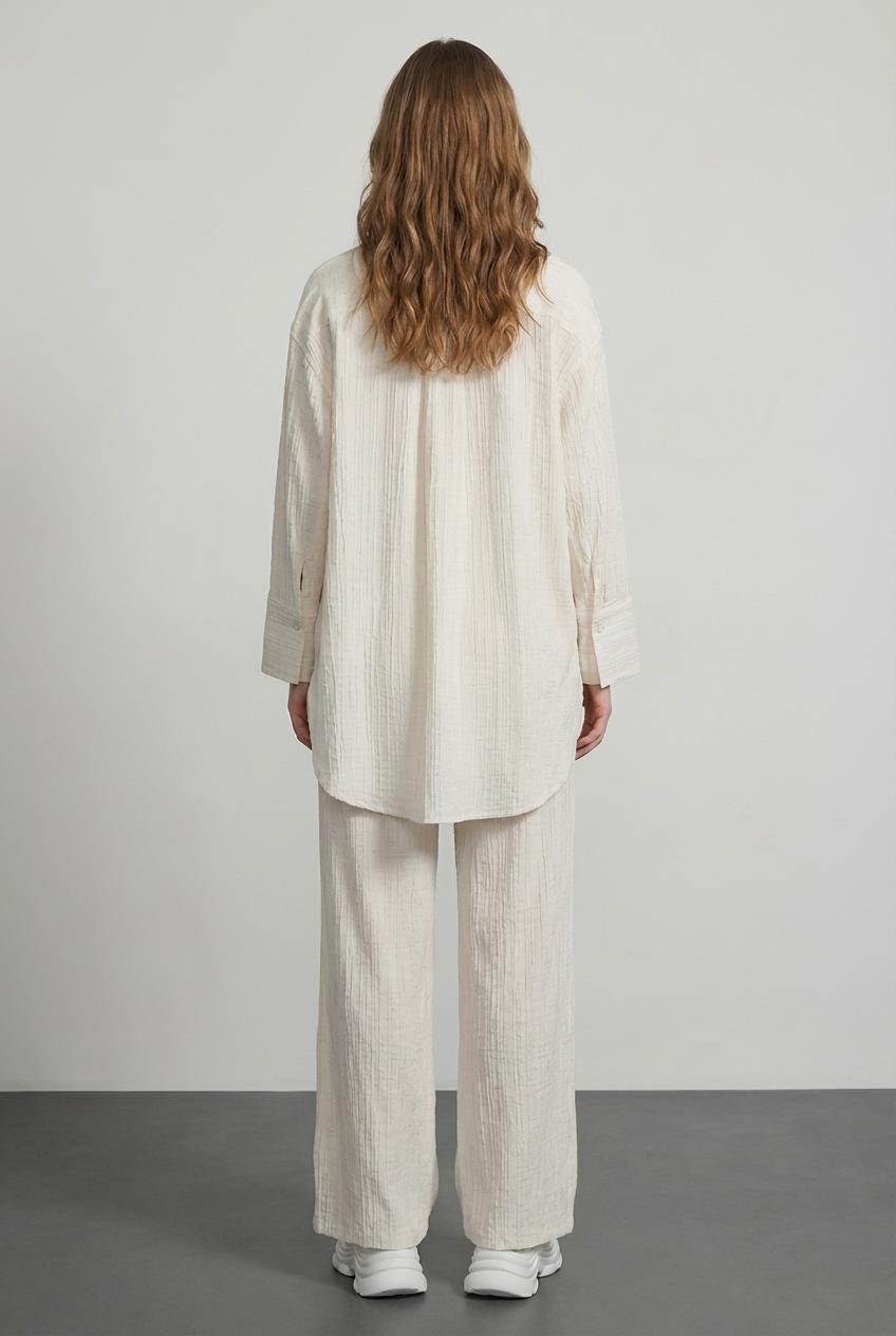 Quzu Keten Pantolon Natur