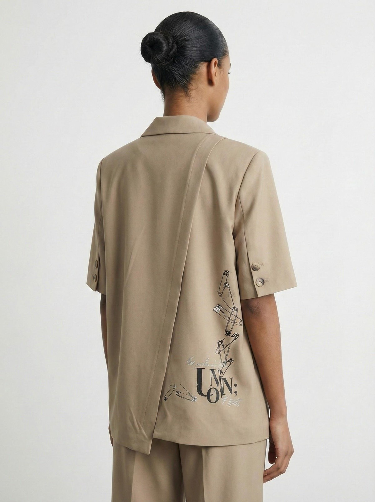 Quzu Kısa Kollu Ceket Bej