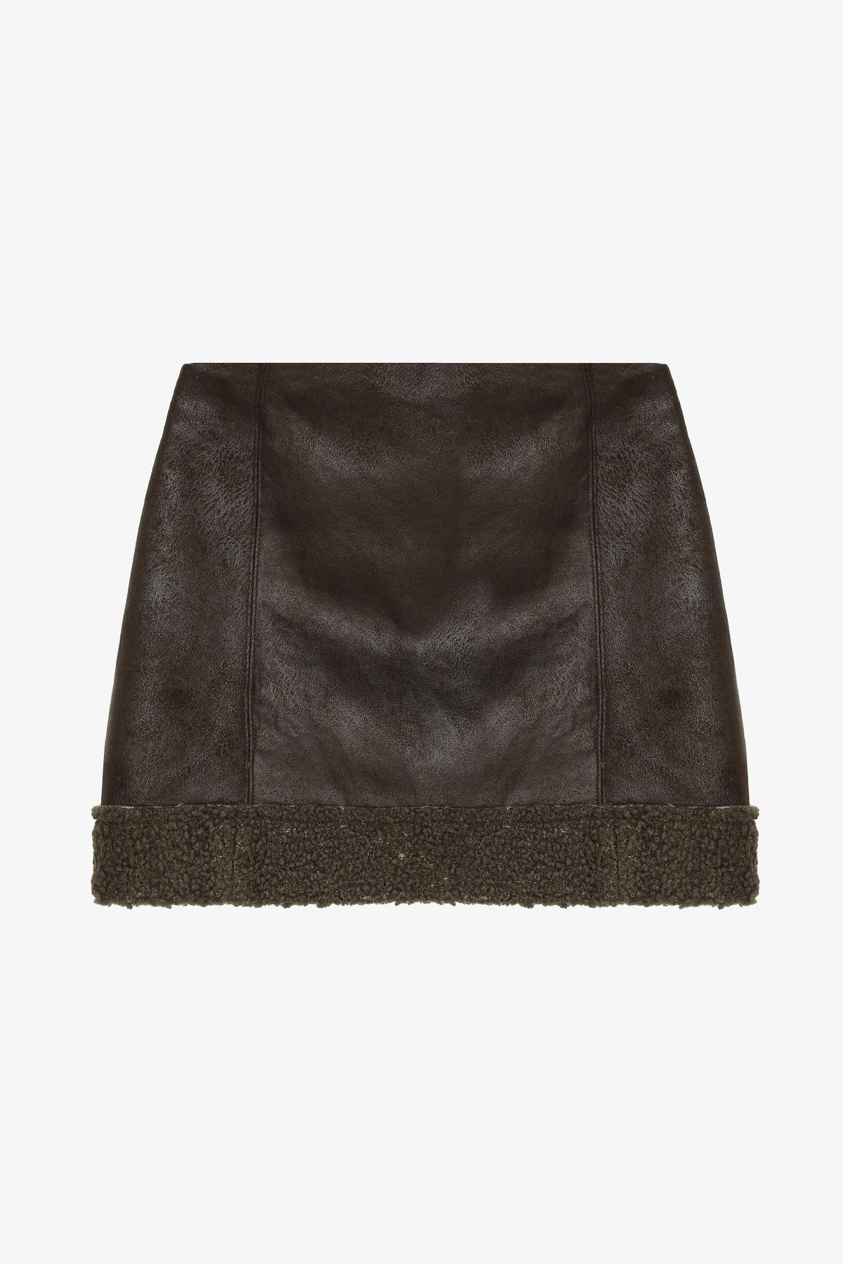 Quzu Kıvırcık Detaylı Etek Haki