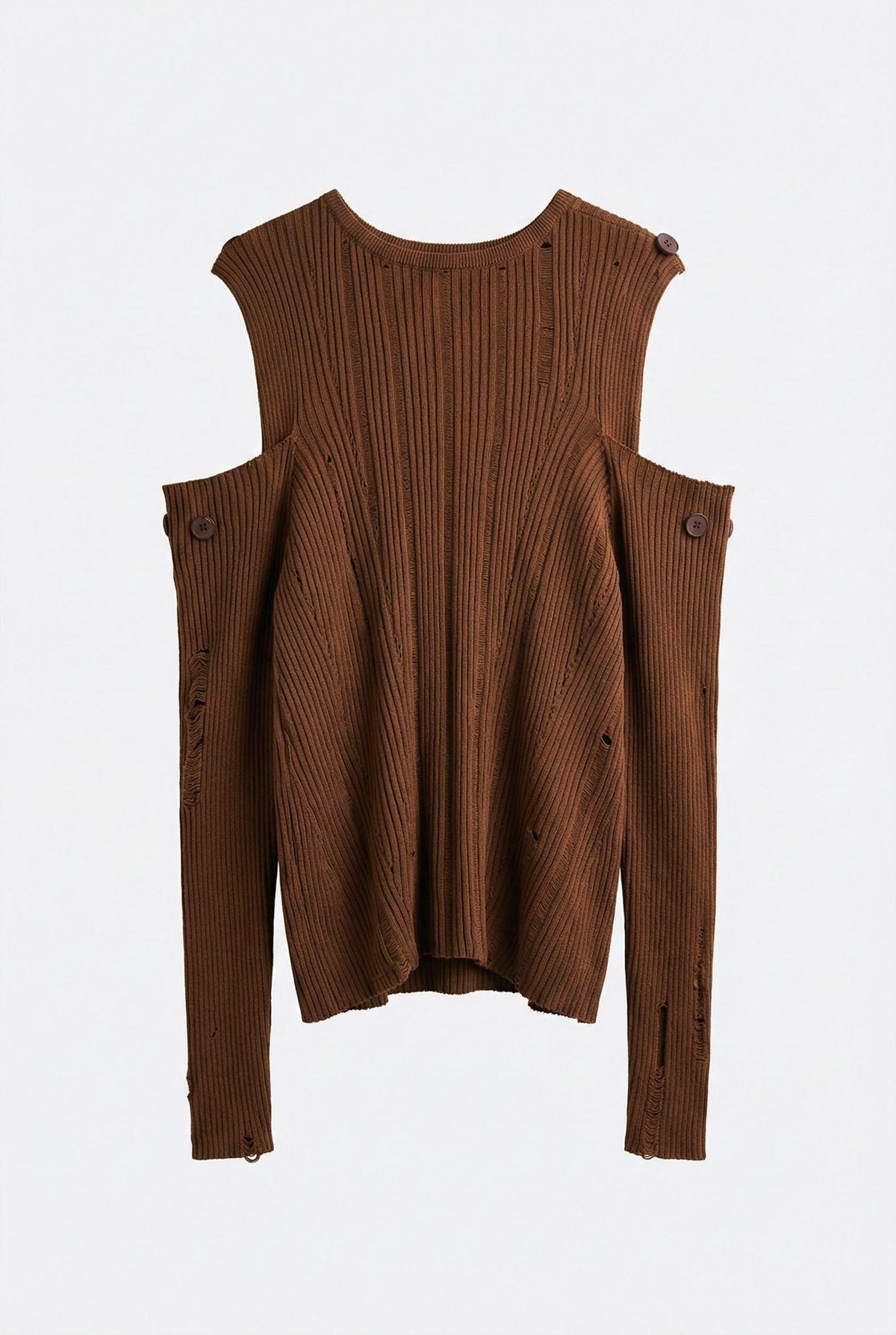 Quzu Kol Detaylı Triko Kahve