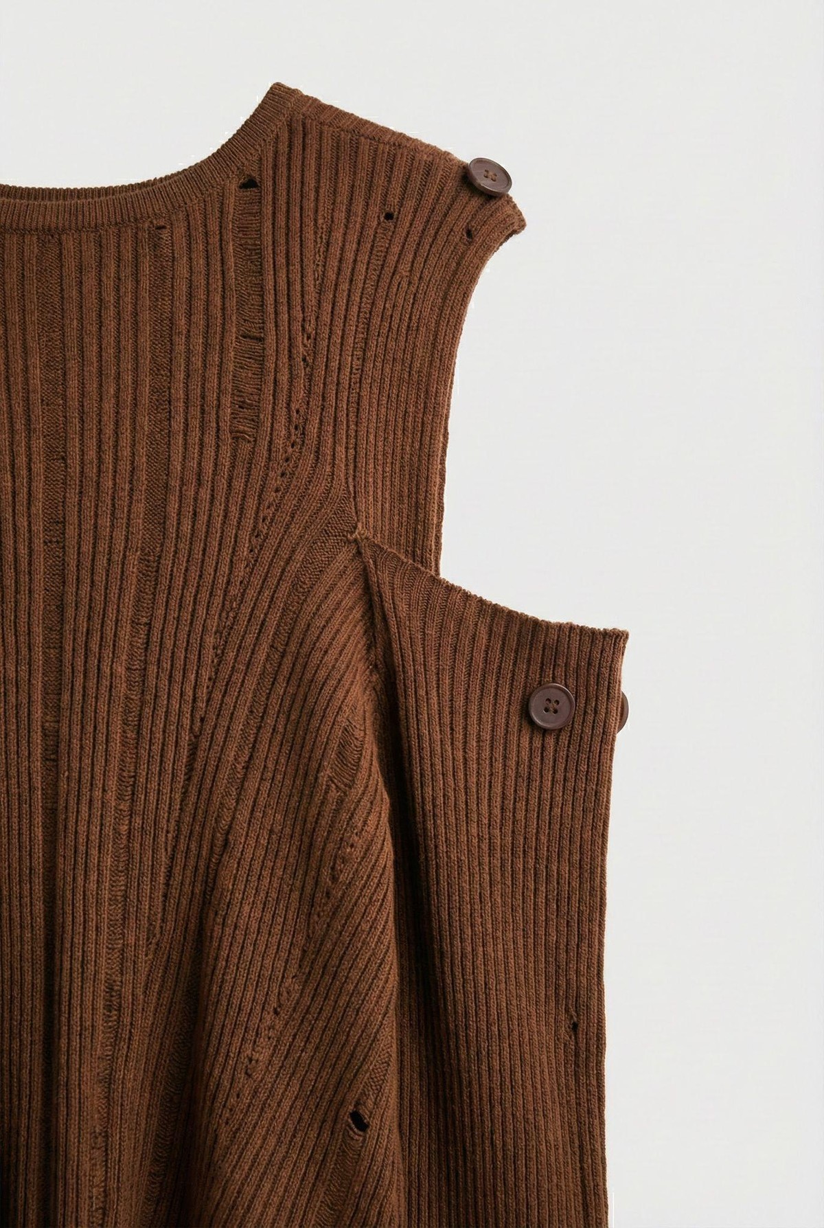 Quzu Kol Detaylı Triko Kahve