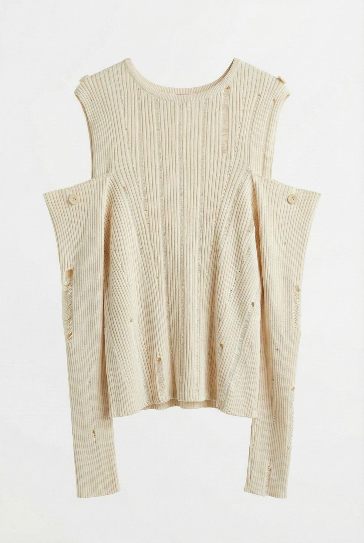 Quzu Kol Detaylı Triko Krem