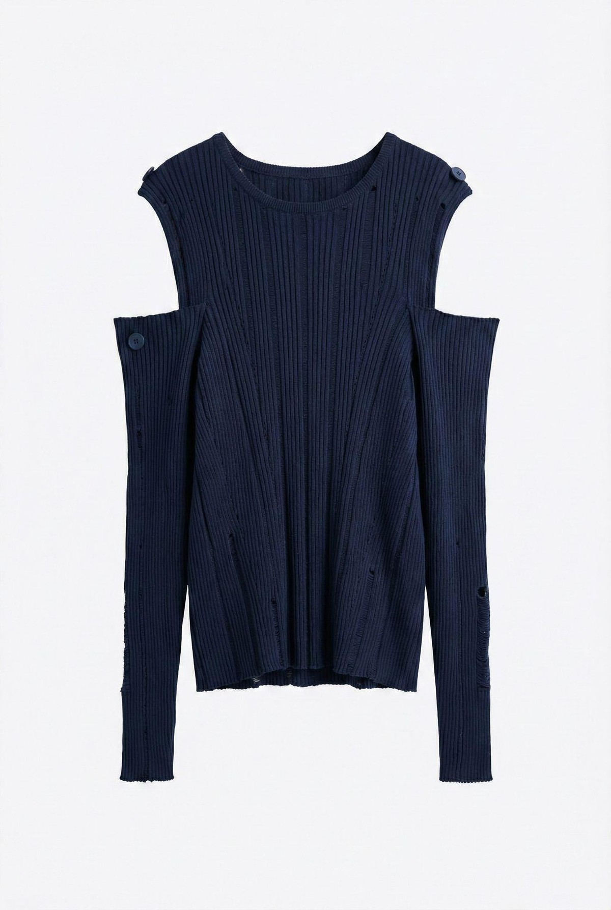 Quzu Kol Detaylı Triko Lacivert