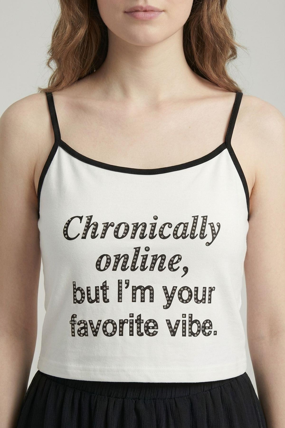 Quzu Kontrast Biye Detaylı Atlet Ekru