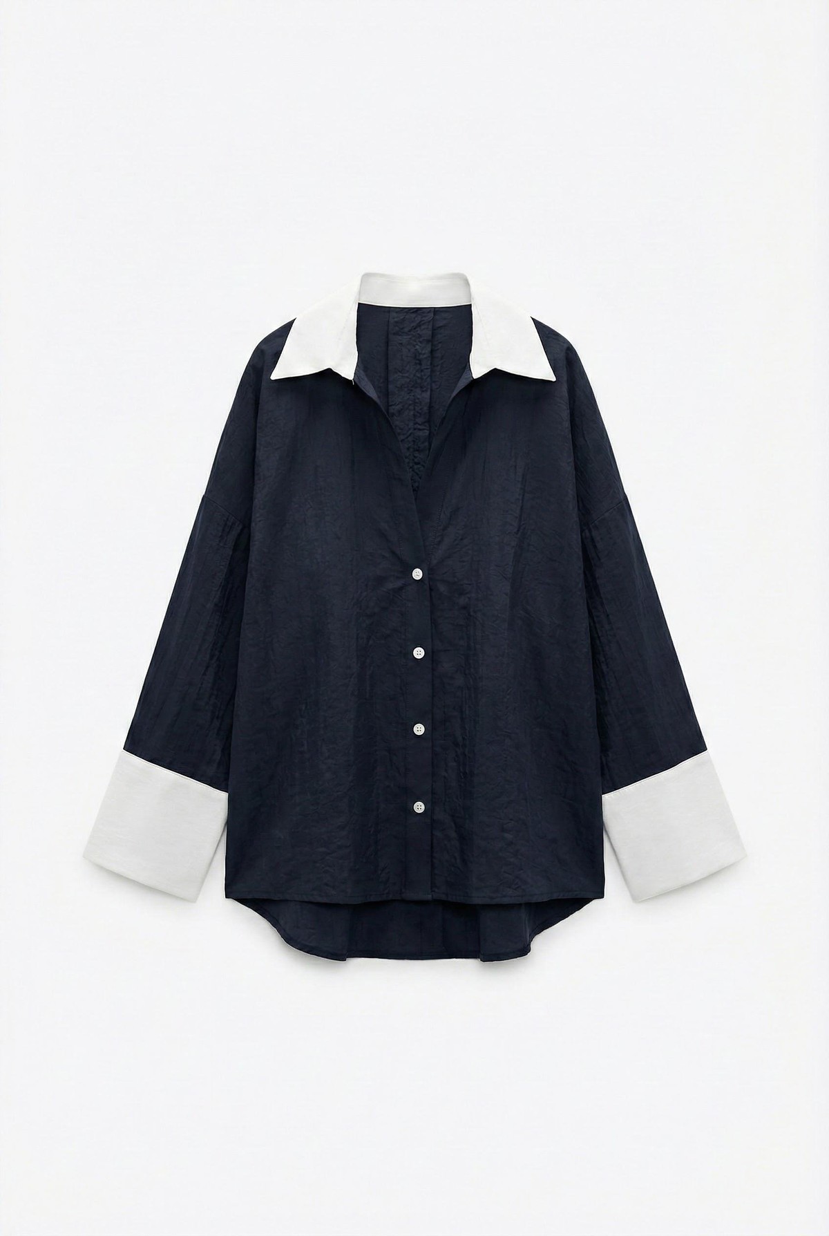 Quzu Kontrast Detaylı Gömlek Lacivert