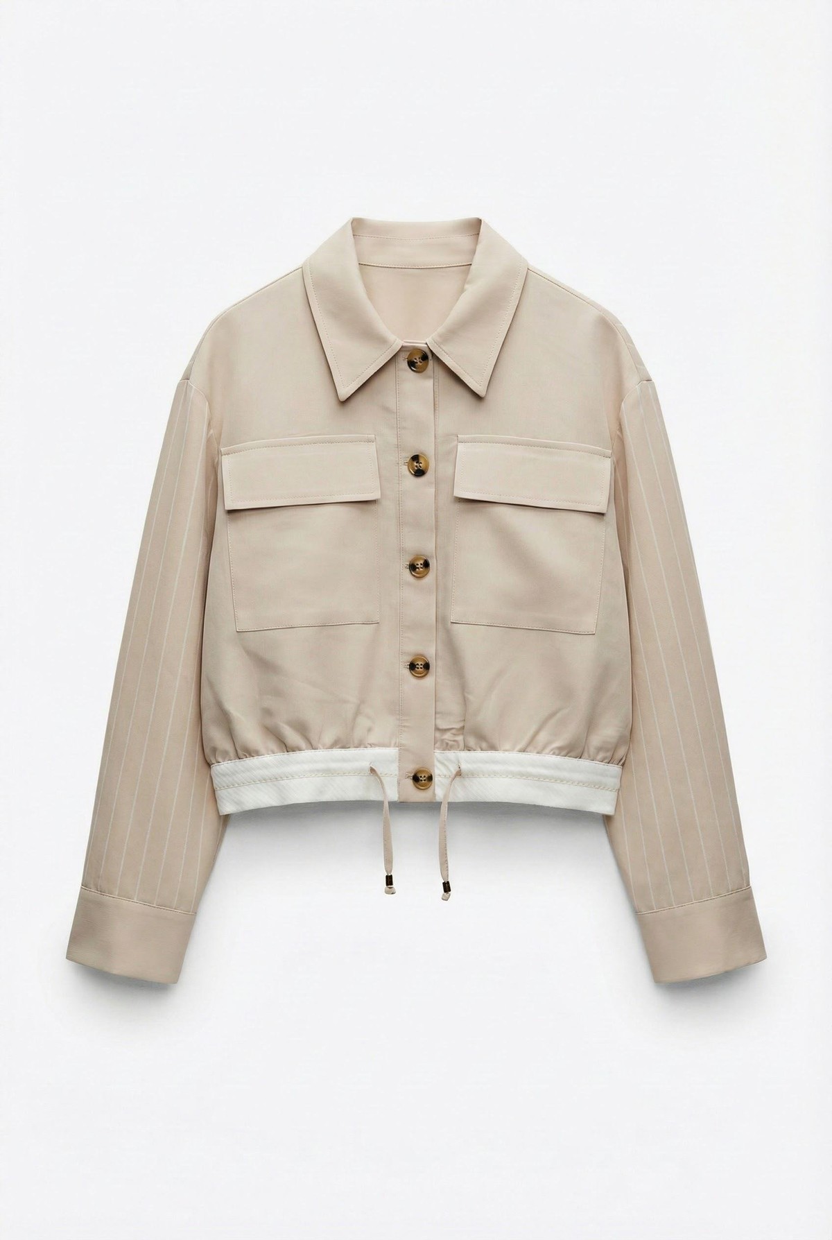 Quzu Kumaş Matchlı Ceket Bej