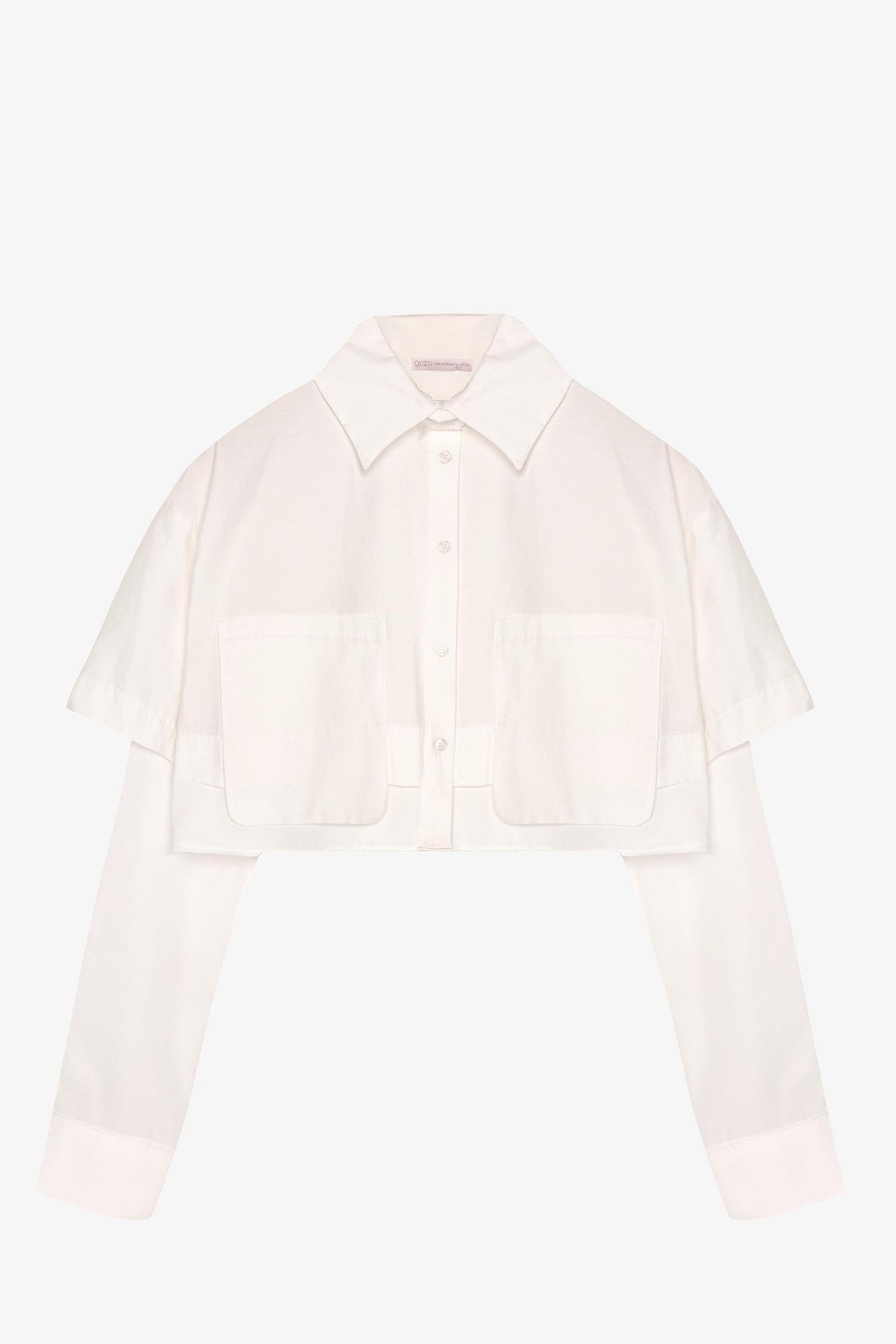 Quzu Kumaş Matchli Gömlek Ekru