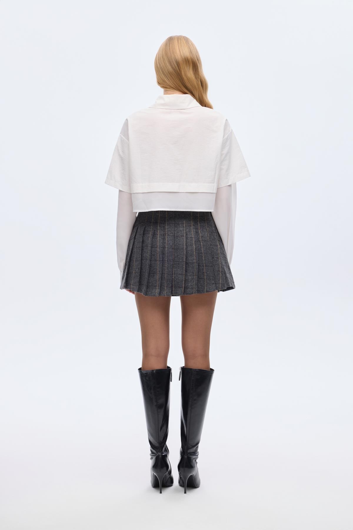 Quzu Kumaş Matchli Gömlek Ekru