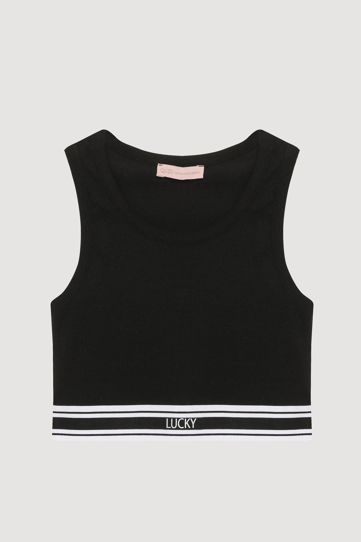 Quzu Lastik Detaylı Atlet Siyah