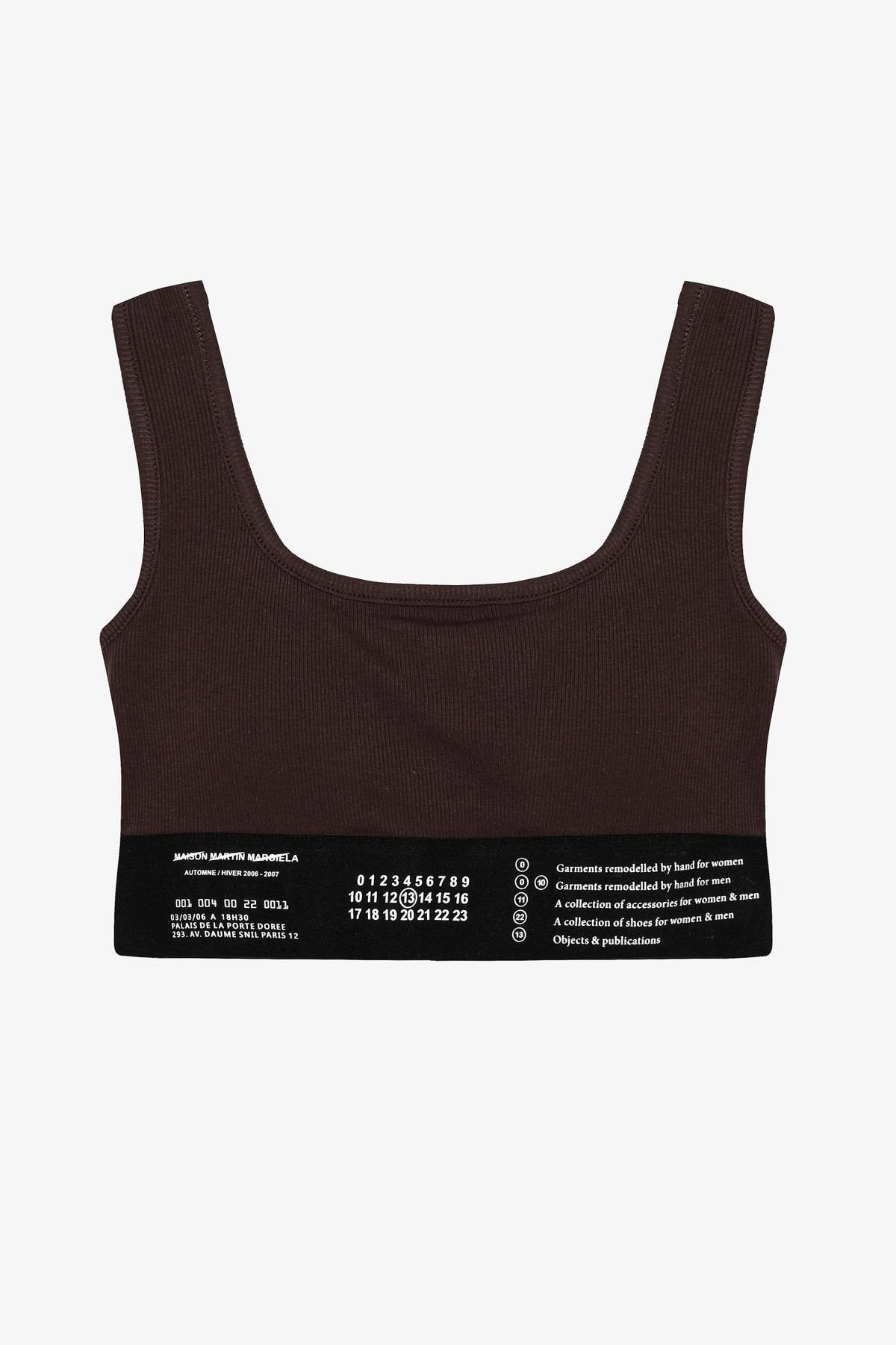 Quzu Lastik Detaylı Crop Top Atlet Koyu Kahve