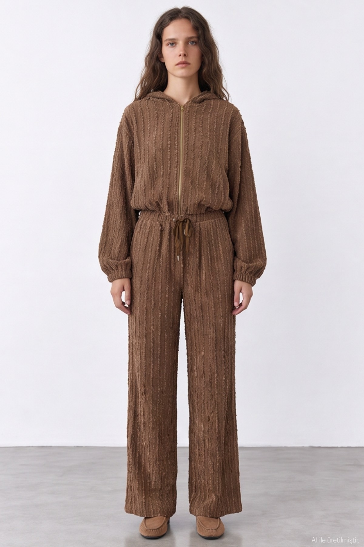 Quzu Lastik Detaylı Pantolon Camel
