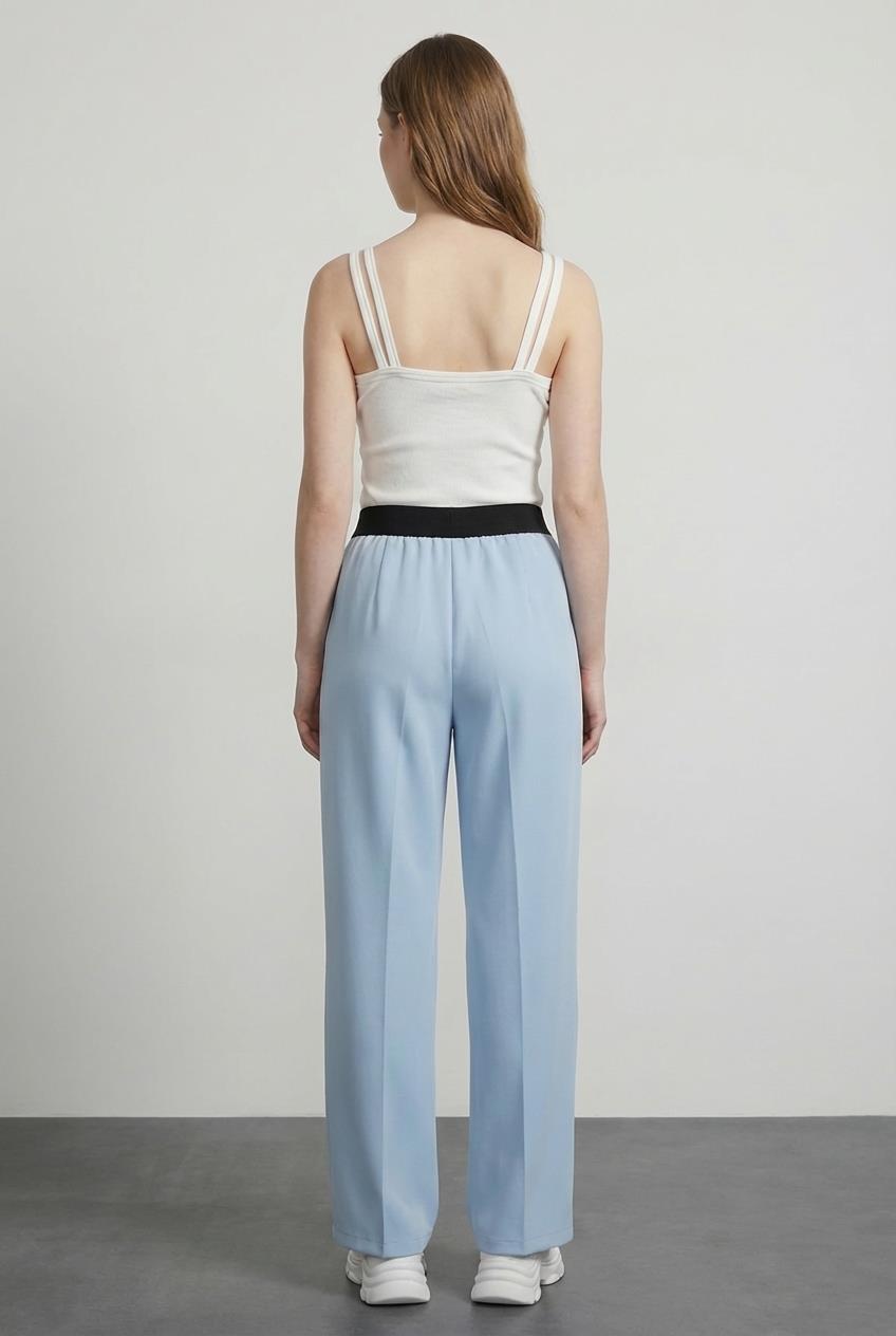Quzu Lastik Detaylı Pantolon Mavi