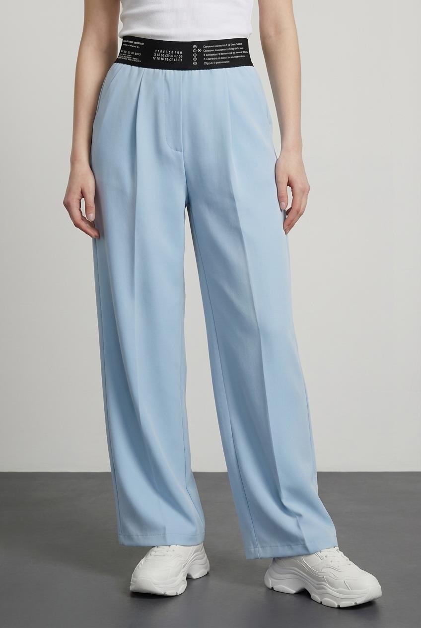 Quzu Lastik Detaylı Pantolon Mavi