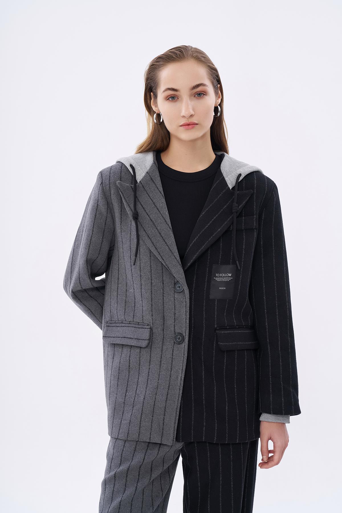 Quzu Match Detaylı Blazer Ceket Siyah