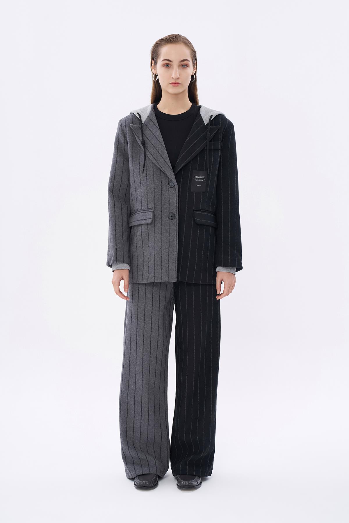 Quzu Match Detaylı Blazer Ceket Siyah