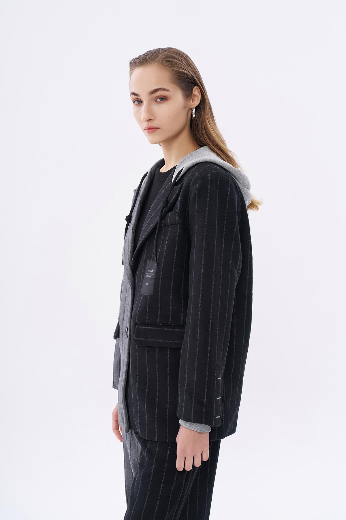 Quzu Match Detaylı Blazer Ceket Siyah