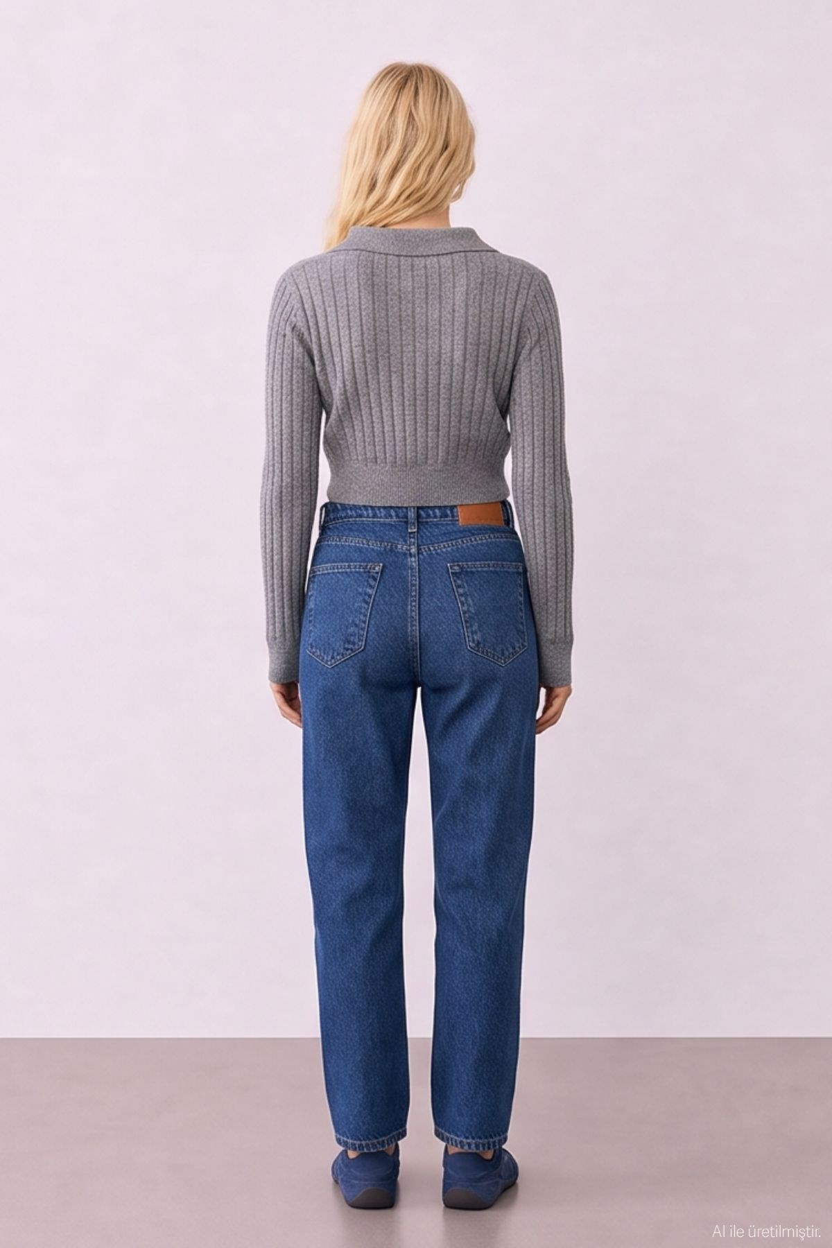Quzu Mom Jean Lacivert