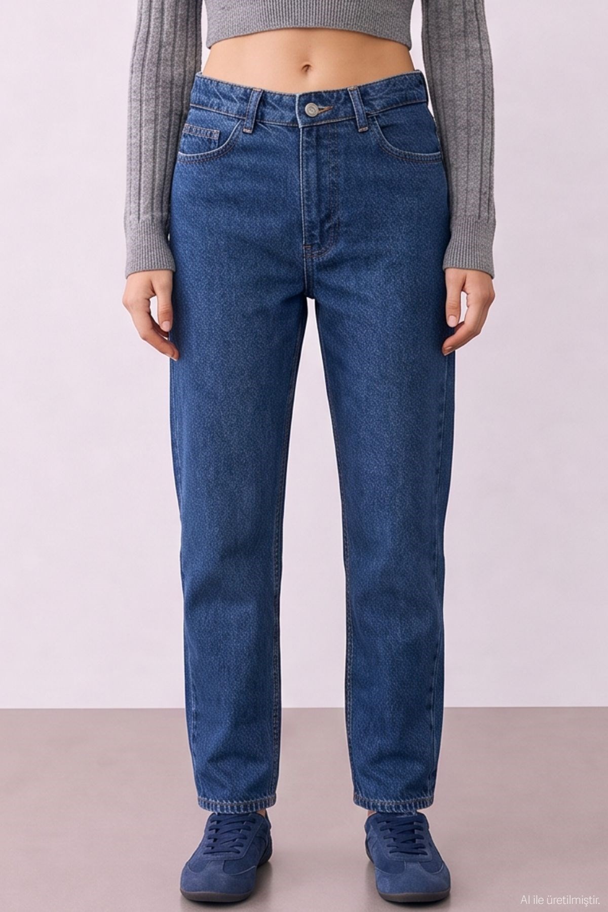 Quzu Mom Jean Lacivert
