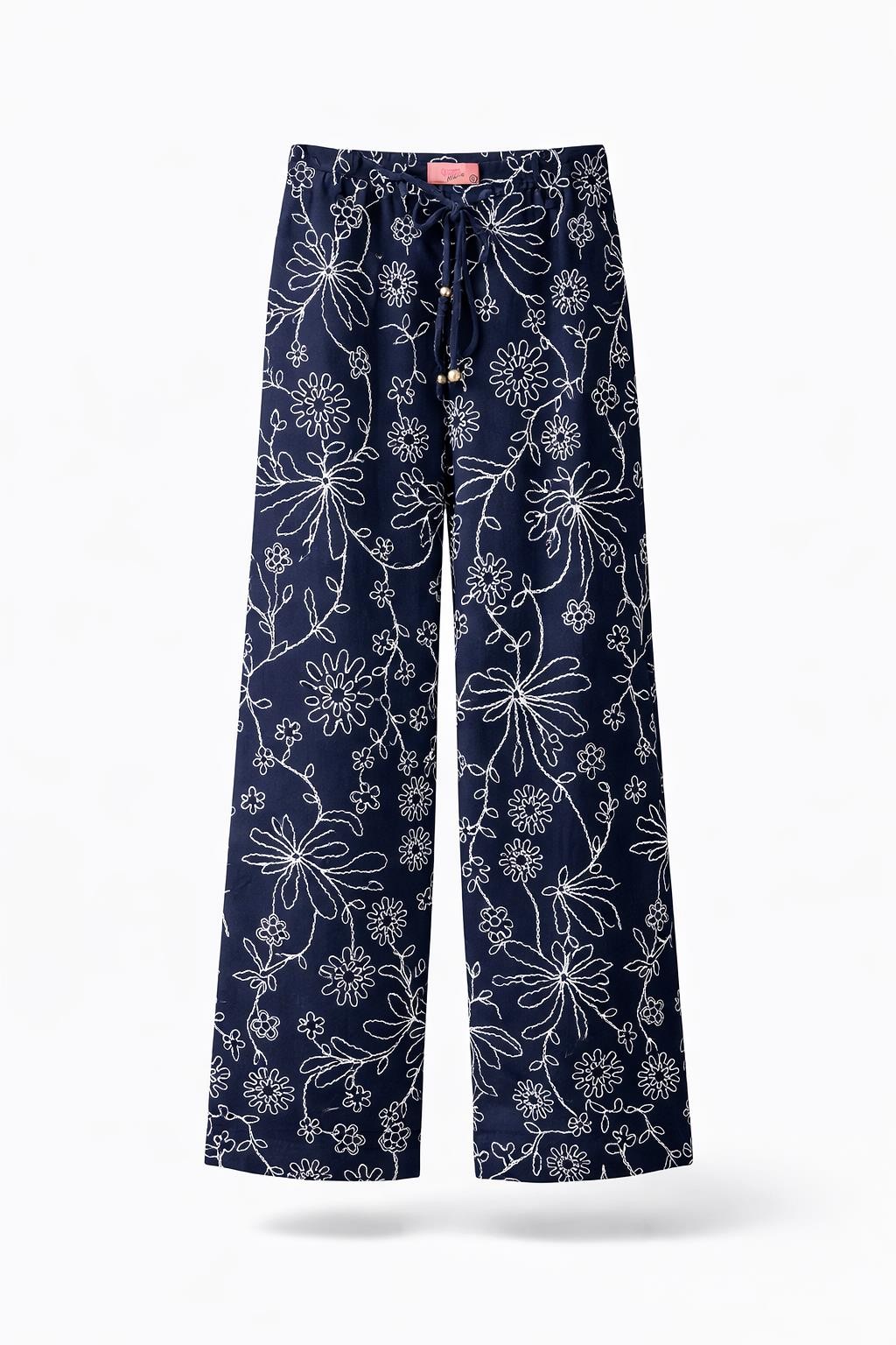 Quzu Nakış Detaylı Pantolon Lacivert