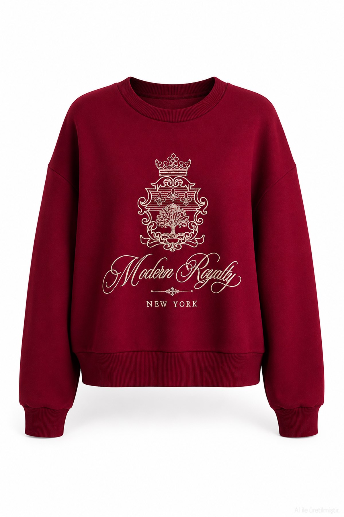 Quzu Nakış Detaylı Sweatshirt Bordo