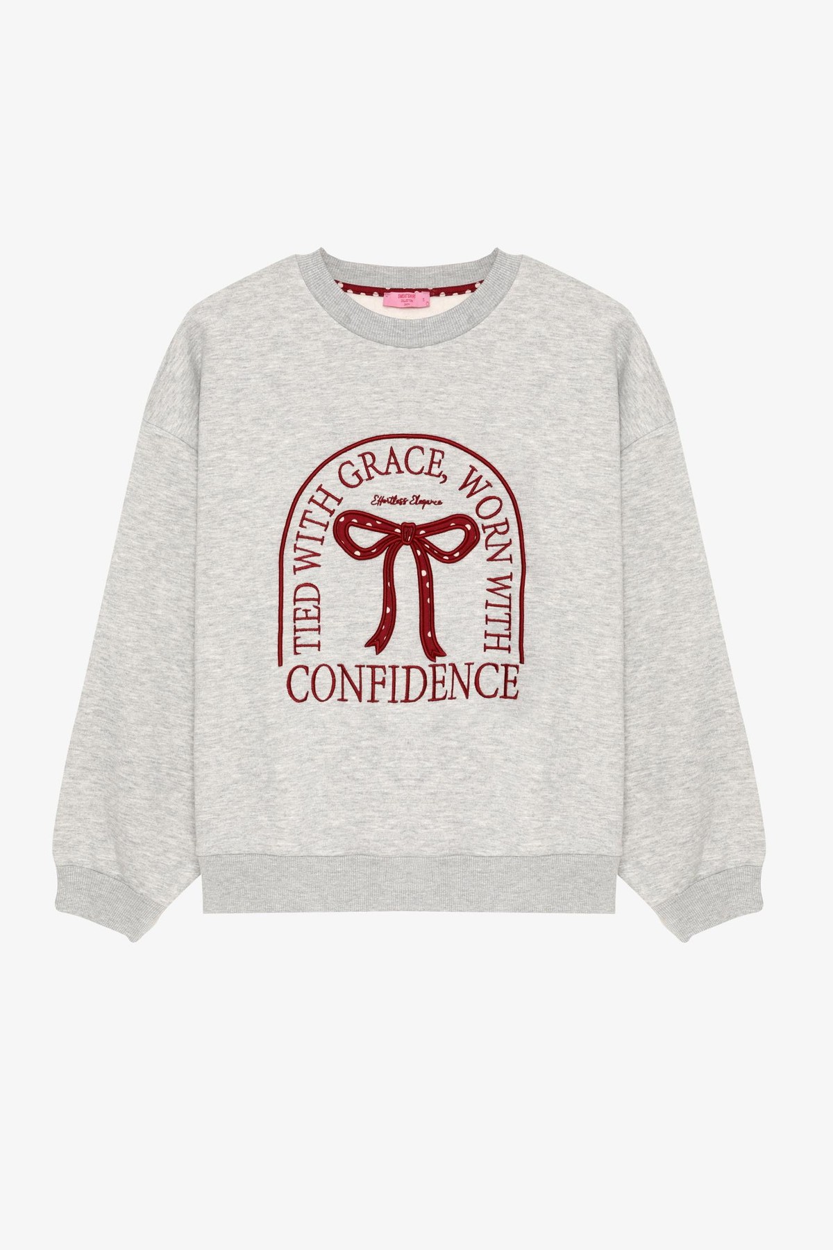 Quzu Nakış Detaylı Sweatshirt Gri Melanj