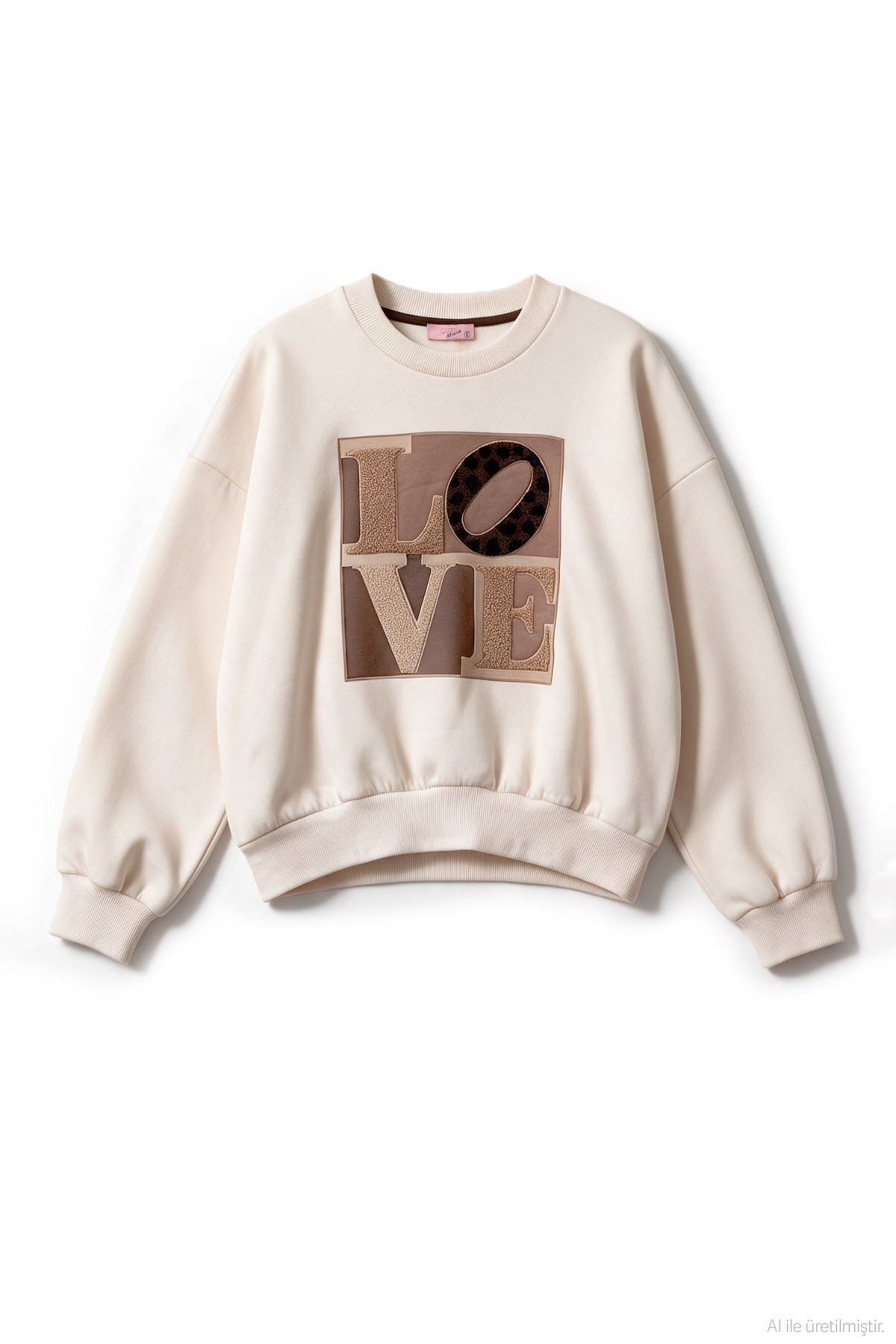 Quzu Nakış Detaylı Sweatshirt Krem