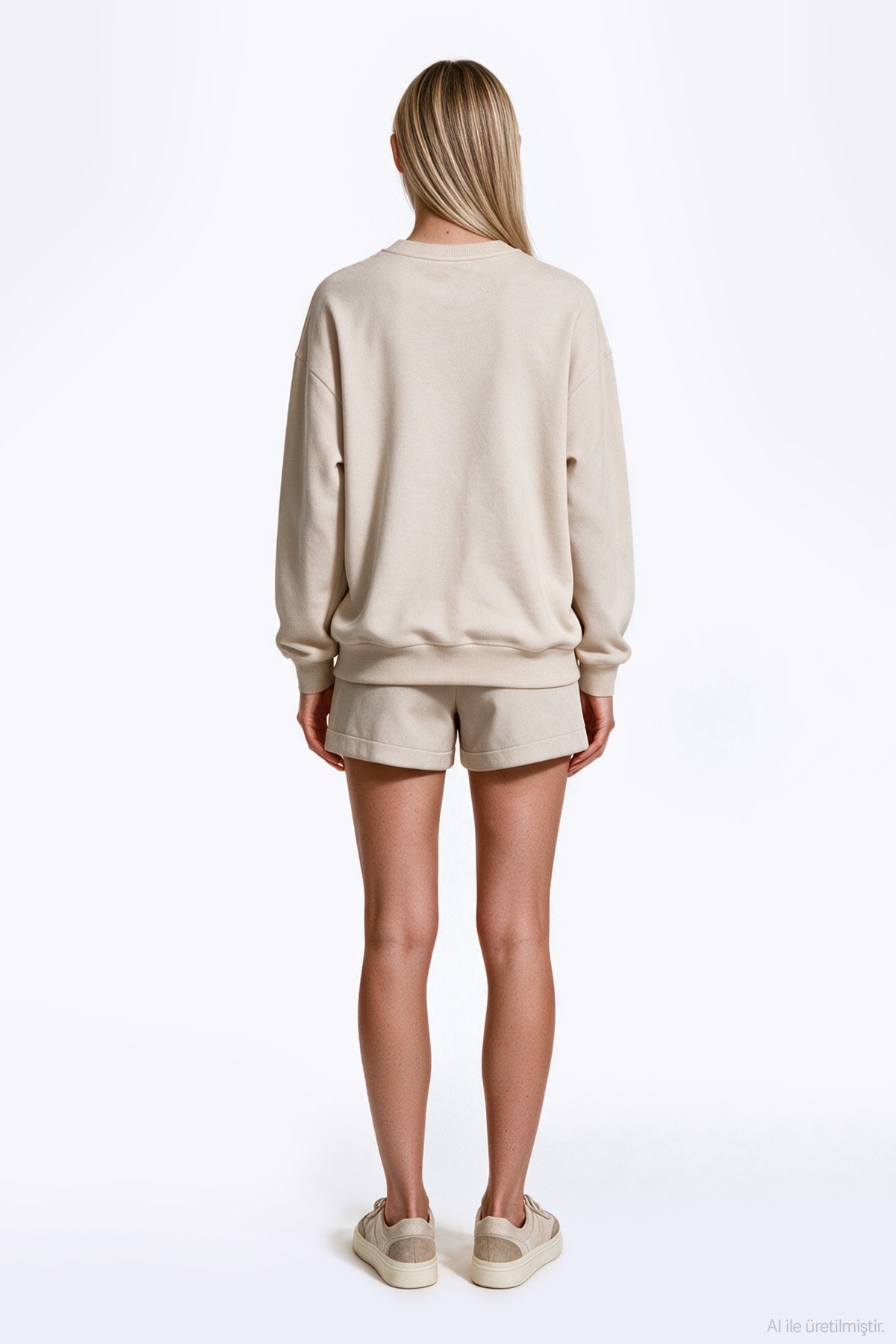 Quzu Nakış Detaylı Sweatshirt Krem