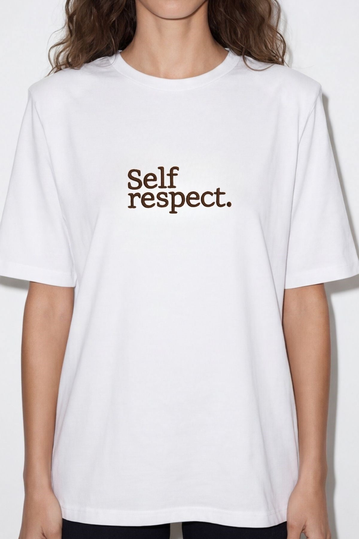 Quzu Nakış Detaylı T-shirt Ekru