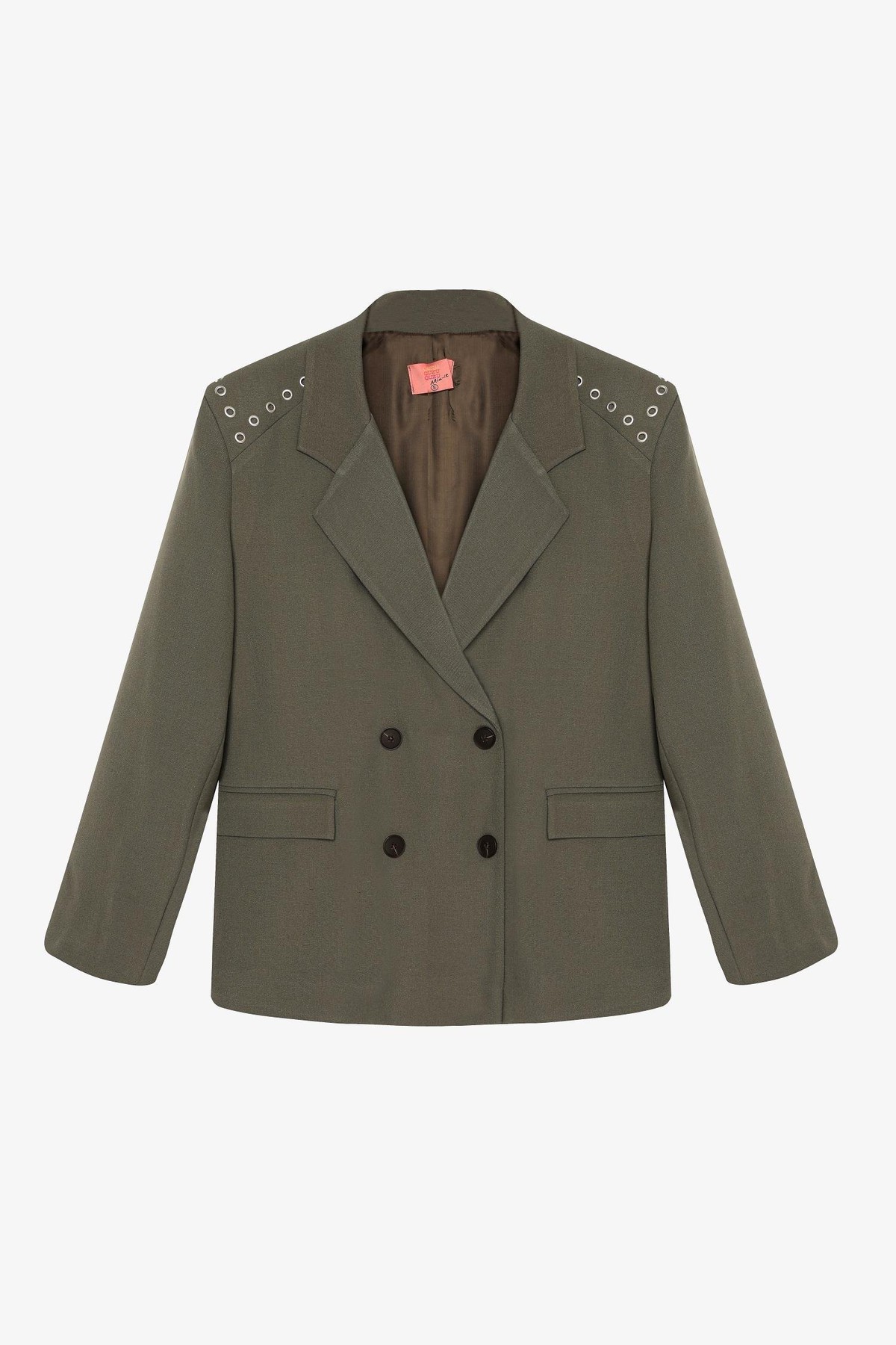 Quzu Omuz Detaylı Blazer Ceket Haki