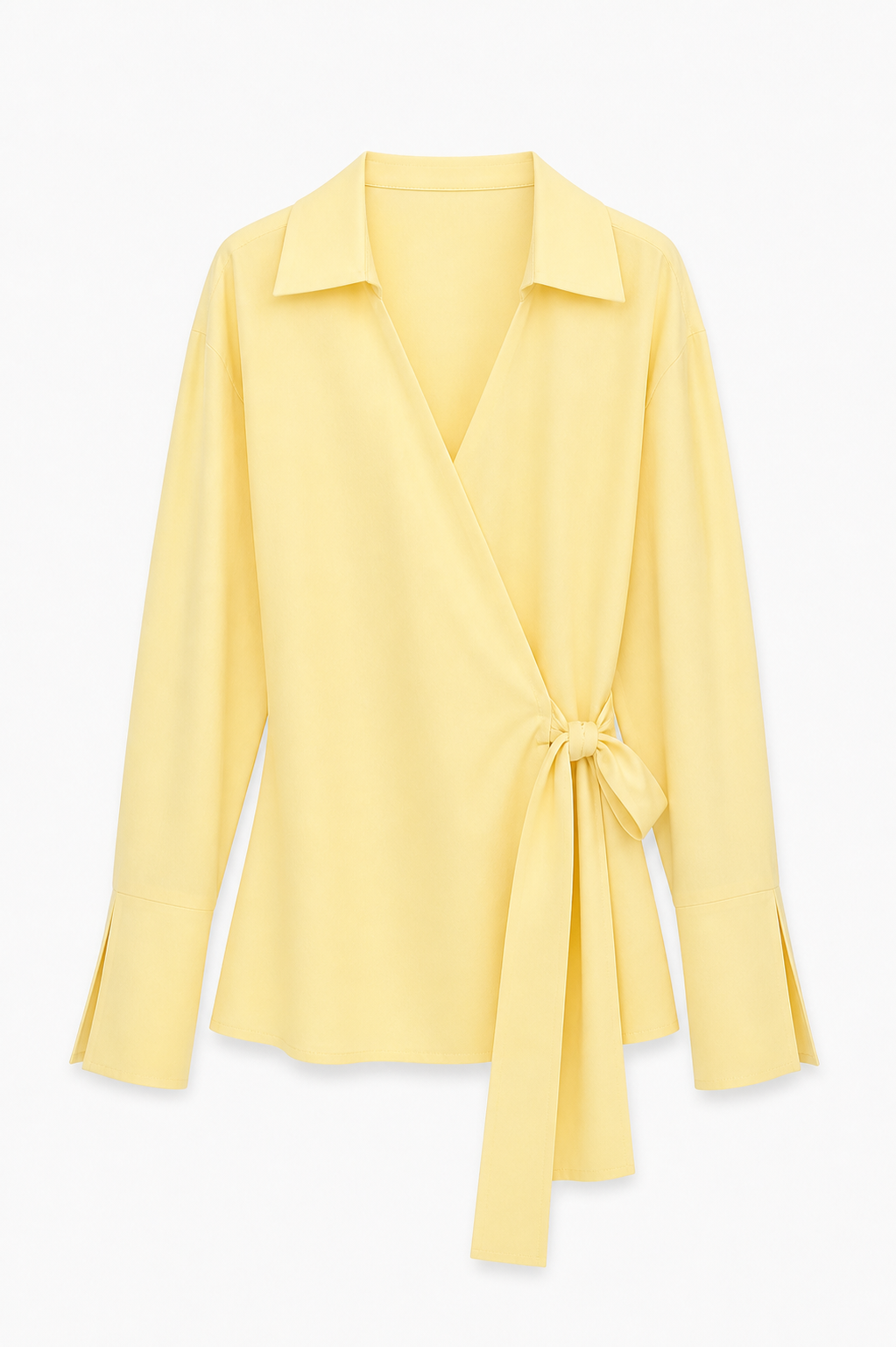 Quzu Front Tie Detailed Blouse Yellow