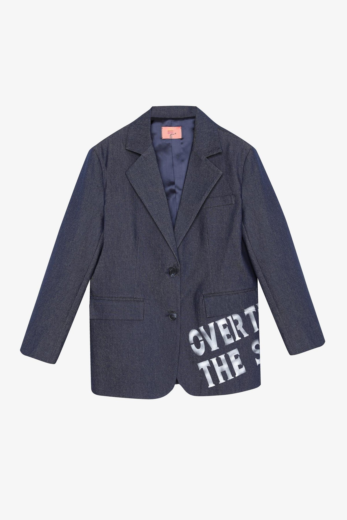 Quzu Önü Baskı Detaylı Ceket Lacivert