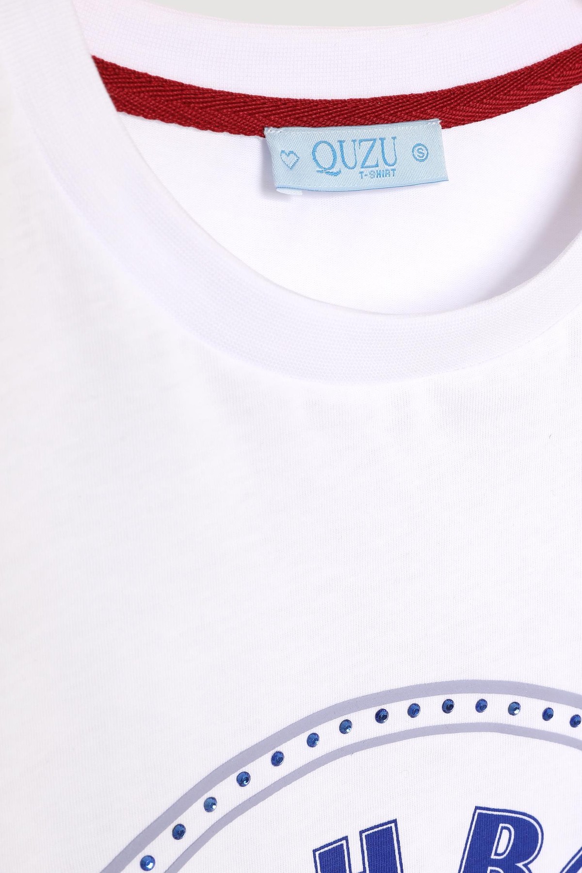 Quzu Önü Detaylı T-shirt Beyaz