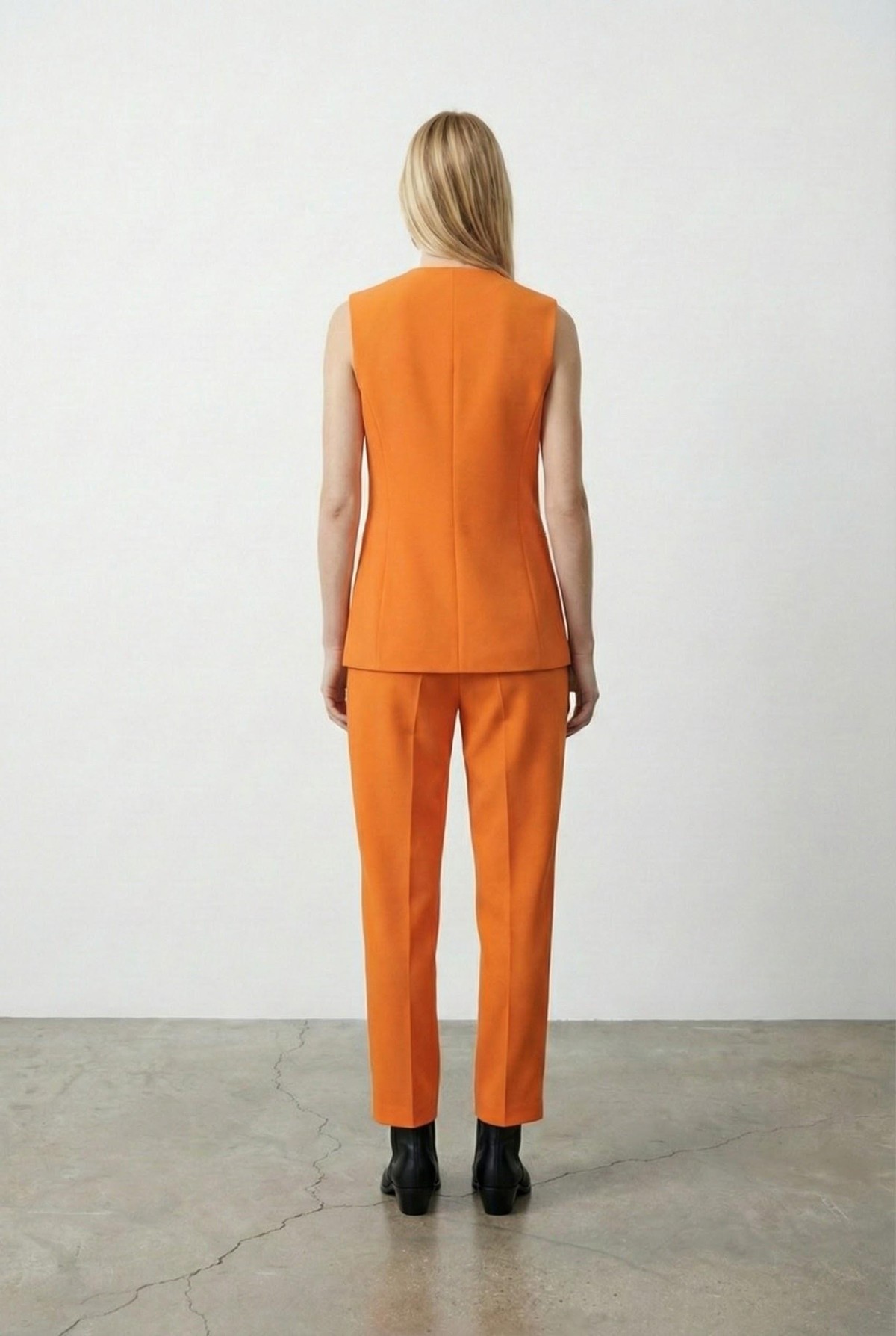 Quzu Önü Düğmeli Yelek Turuncu