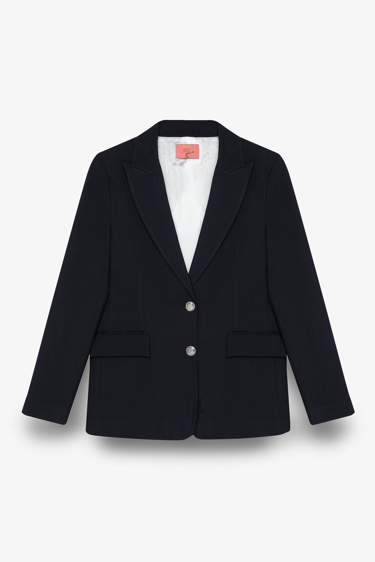 Quzu Önü ve Kolu Düğmeli Ceket Lacivert